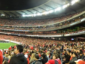 A sea of red engulfs the MCG ahead of kick-off