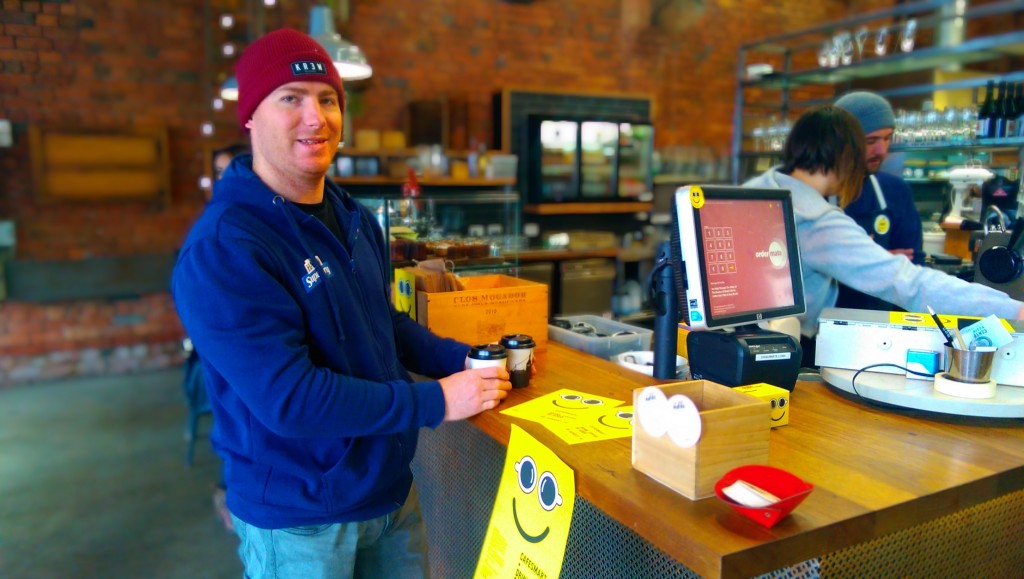 Frankston resident and regular Hobba customer, Scott, is drinking coffee and doing good. Photo: Emma Watson 2014