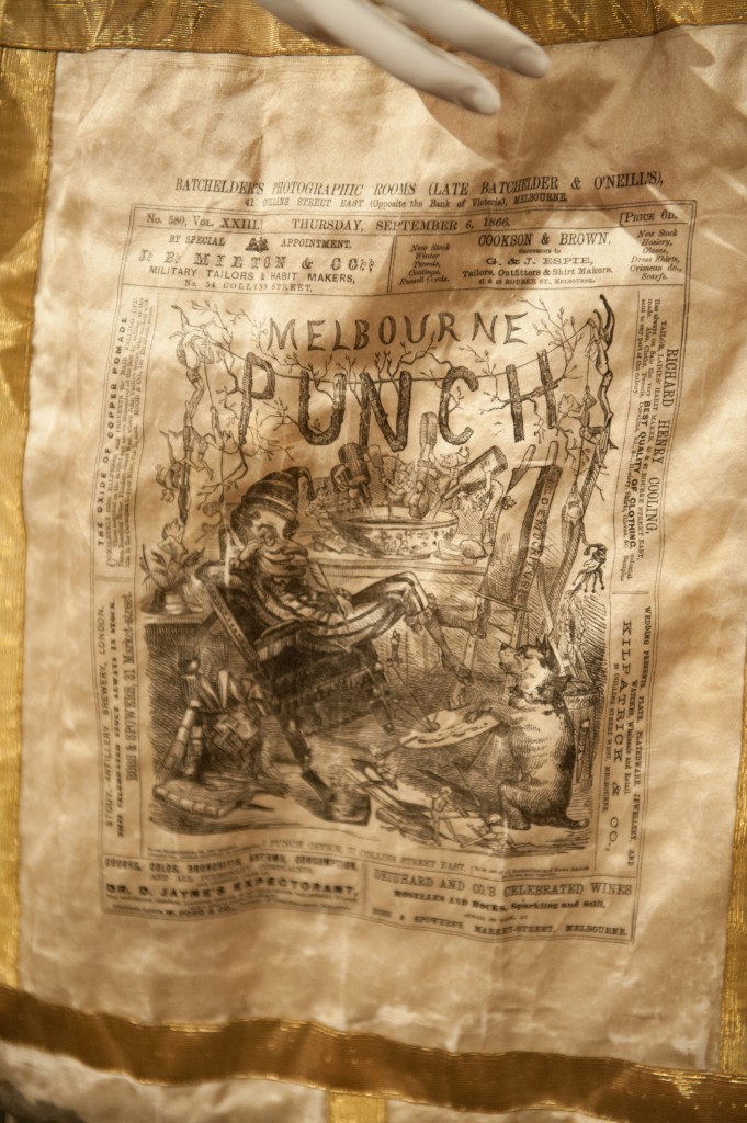 Detail of one of the newspaper panels on the Press Dress