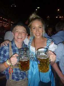 Murray Brown and his fiancee at Oktoberfest last year