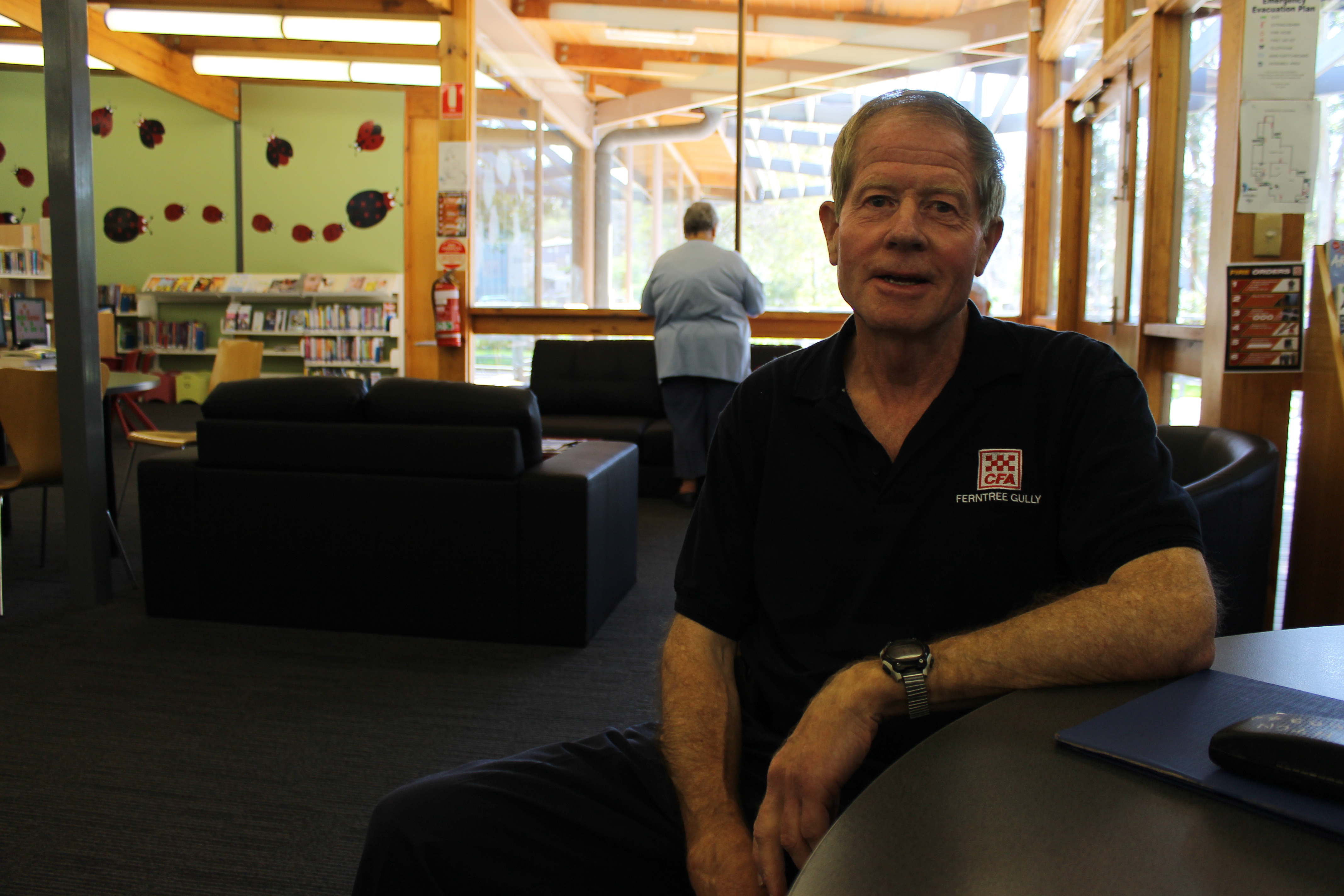 I met Graham Crichton at the Ferntree Gully Library; they call it 'the library in the park'. 
