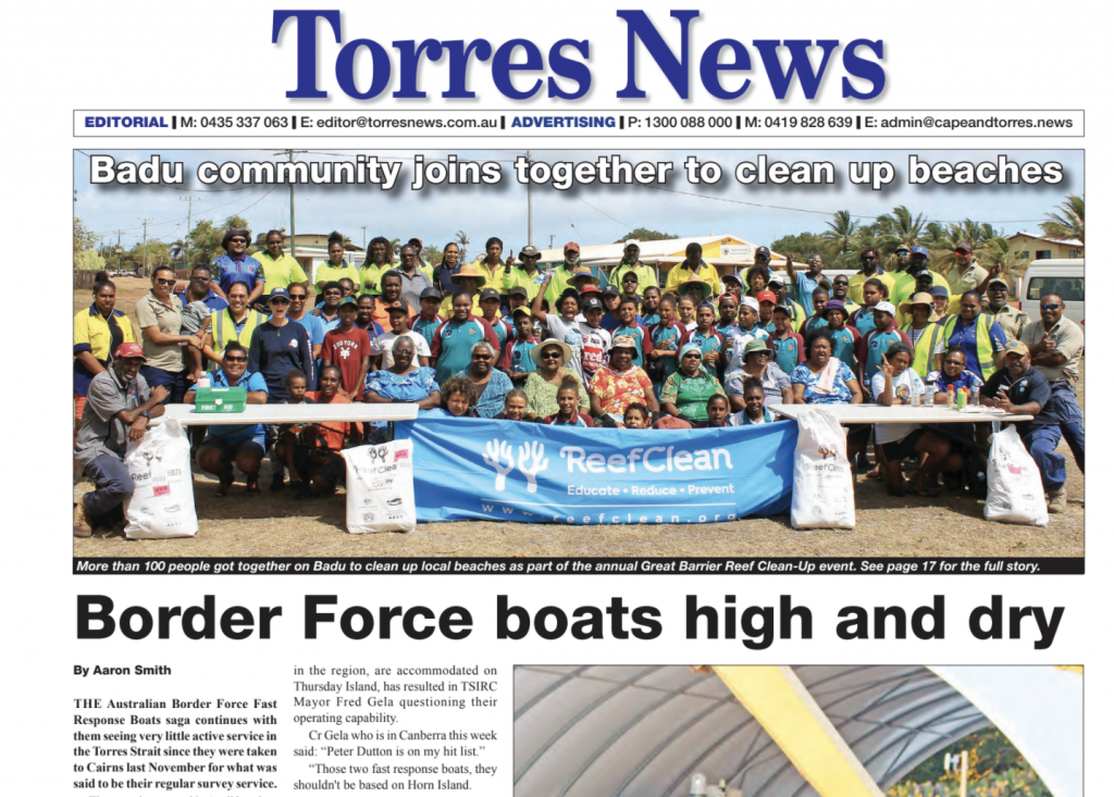 A screenshot of the Torres News liftout of Cape and Torres News