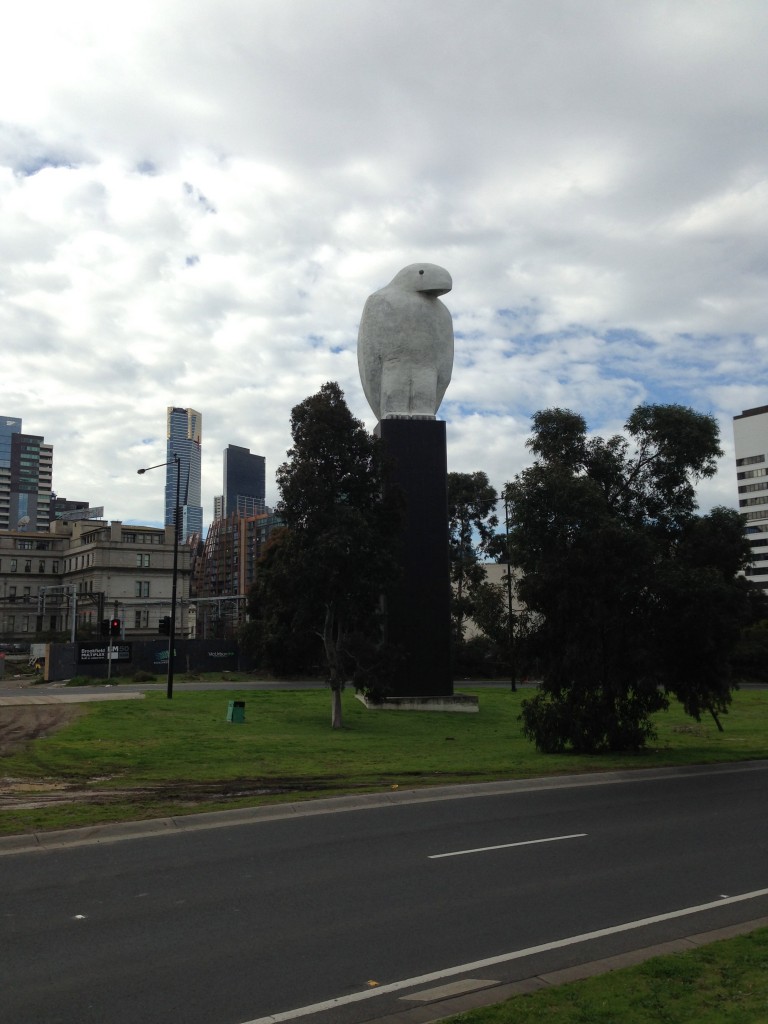 Docklands iconic 25-metre-tall eagle ‘Bunjil’ will move from its current location on Wurundjeri Way. Photo: Cynthia Singh