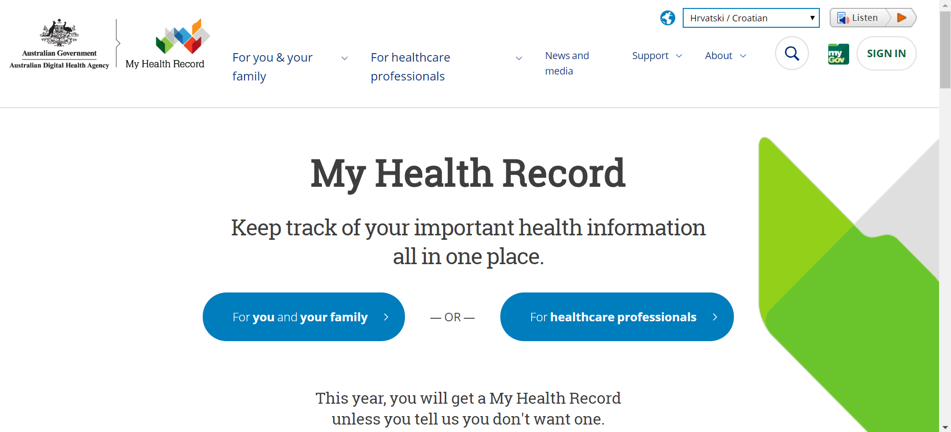 my health records alberta child