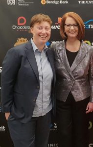 Kate O'Halloran with Julia Gillard at the Prime Ministers' Sporting Oration