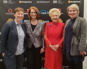 Kate O'Halloran, left, at the Prime Ministers' Sporting Oration