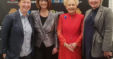 Kate O'Halloran, left, at the Prime Ministers' Sporting Oration